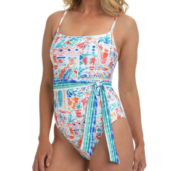 La Blanca tie waist swimsuit nwt size 4 - Picture 1 of 2